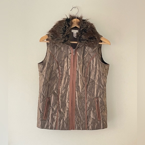 Chico's Quilted Shine Vest - Picture 1 of 10